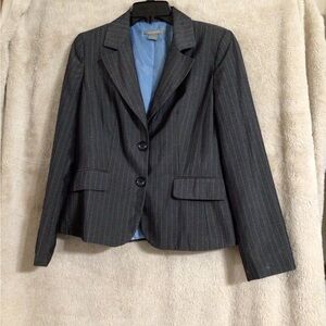 Women's Gray Pinstripe Blazer